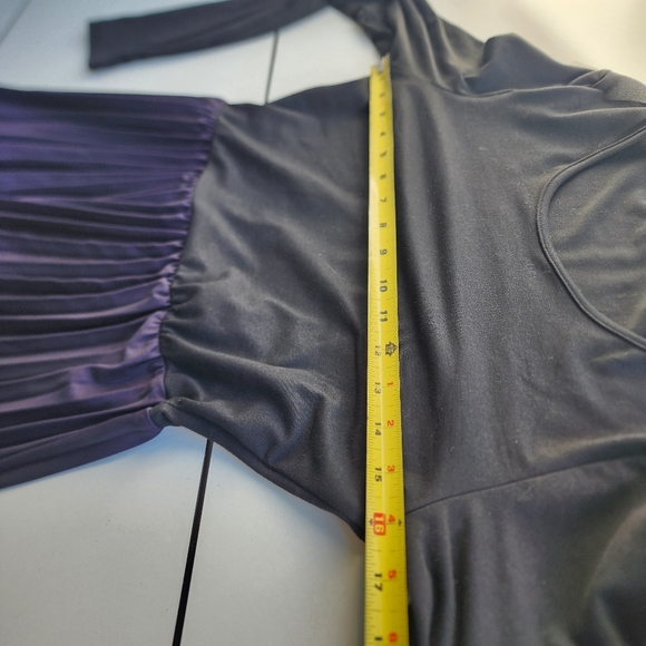 Shein Women's Black to Purple Ombre Pleated Midi Dress Elegant Gradient Sz S (4) - Picture 12 of 14